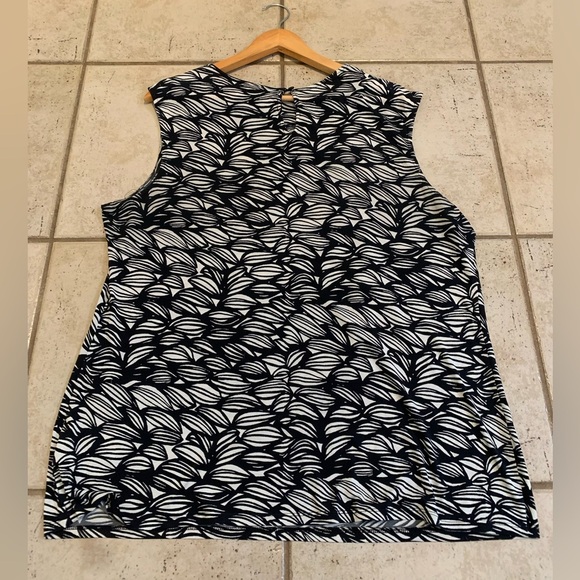 Worthington Black & White Palm Leaf Print Blouse XL - Picture 5 of 6